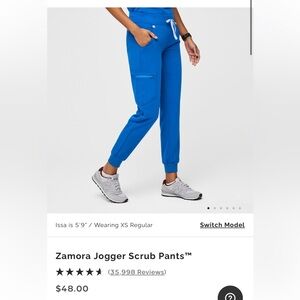 Zamora Jogger Scrub pants by Figs. Size XXS/P. Royal blue color
